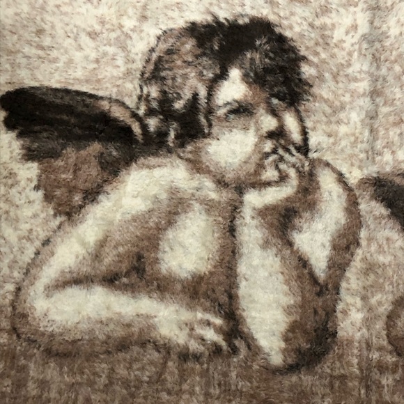 Cherubic Design Cream and Brown Throw Blanket Homeware - Picture 5 of 9